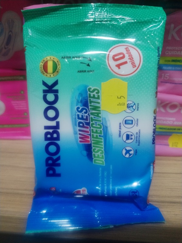 Toallitas húmeda Problock desinfectante 10 unidades