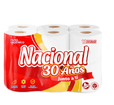 PAPEL NACIONAL ROJO 12 ROLLOS