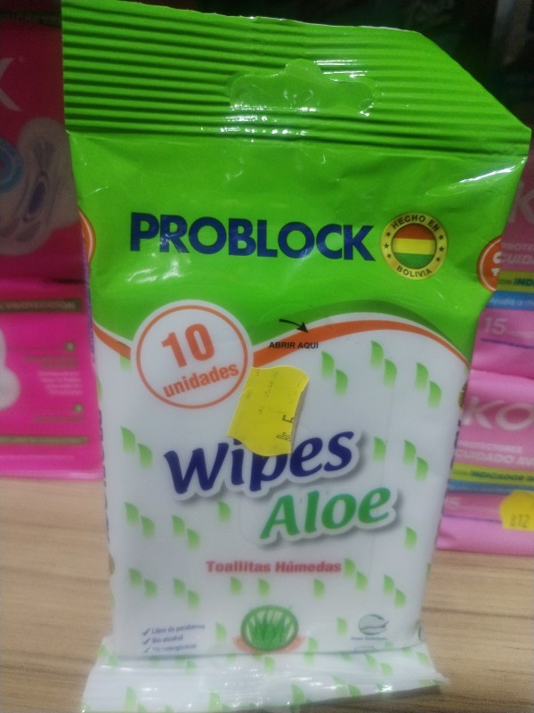 Toallitas húmeda Problock 10 uni. aloe