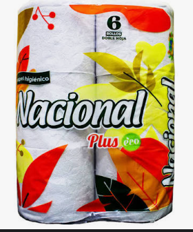 PAPEL NACIONAL NARANJA 6 ROLLOS DOBLE HOJA
