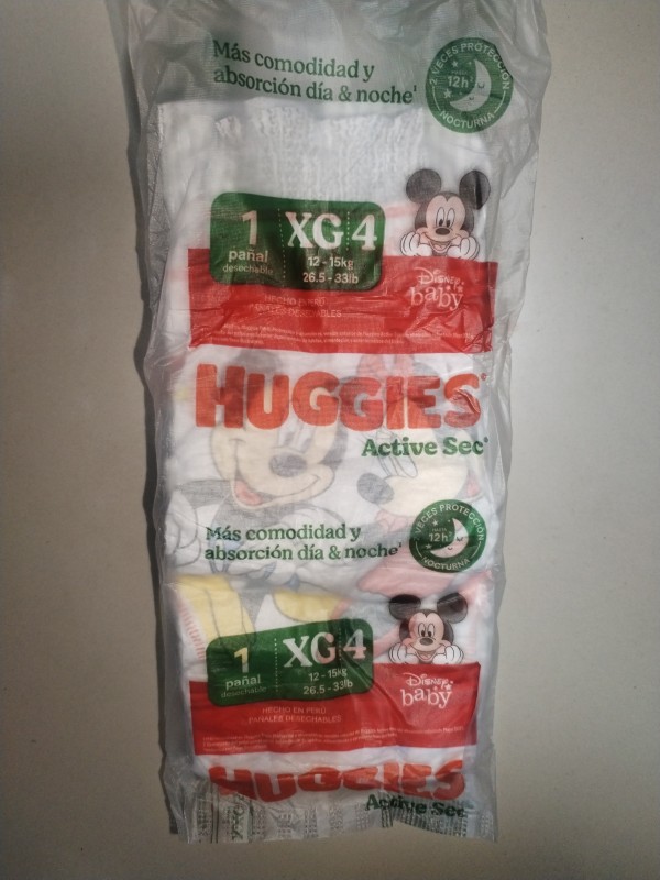 Pañal huggies talla xg